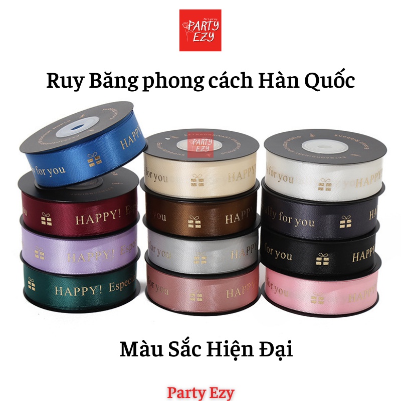 RUY BĂNG LỤA IN CHỮ NỔI ÁNH KIM (SIZE 2,5 CM),HÀNG ĐẸP, MÀU SẮC HIỆN ĐẠI