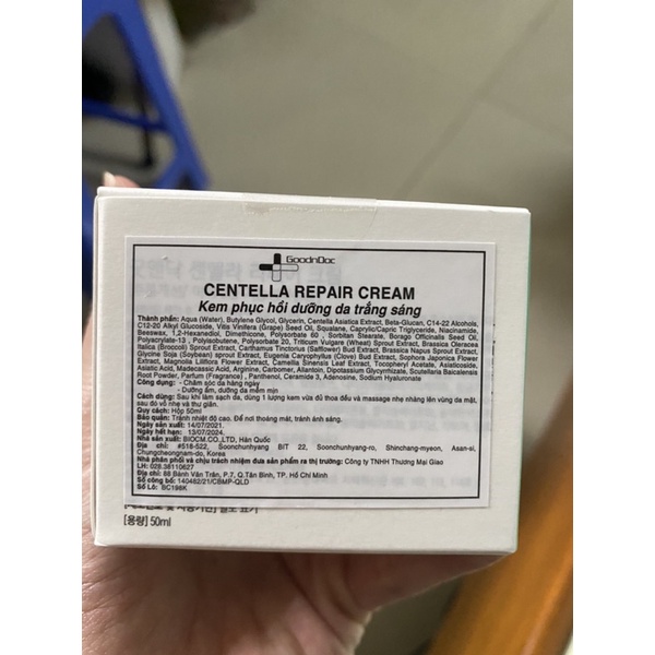 [CHÍNH HÃNG- DƯỢC MỸ PHẨM] Kem dưỡng PHỤC HỒI da RAU MÁ - GOODNDOC CENTELLA REPAIR CREAM 50ml | BigBuy360 - bigbuy360.vn