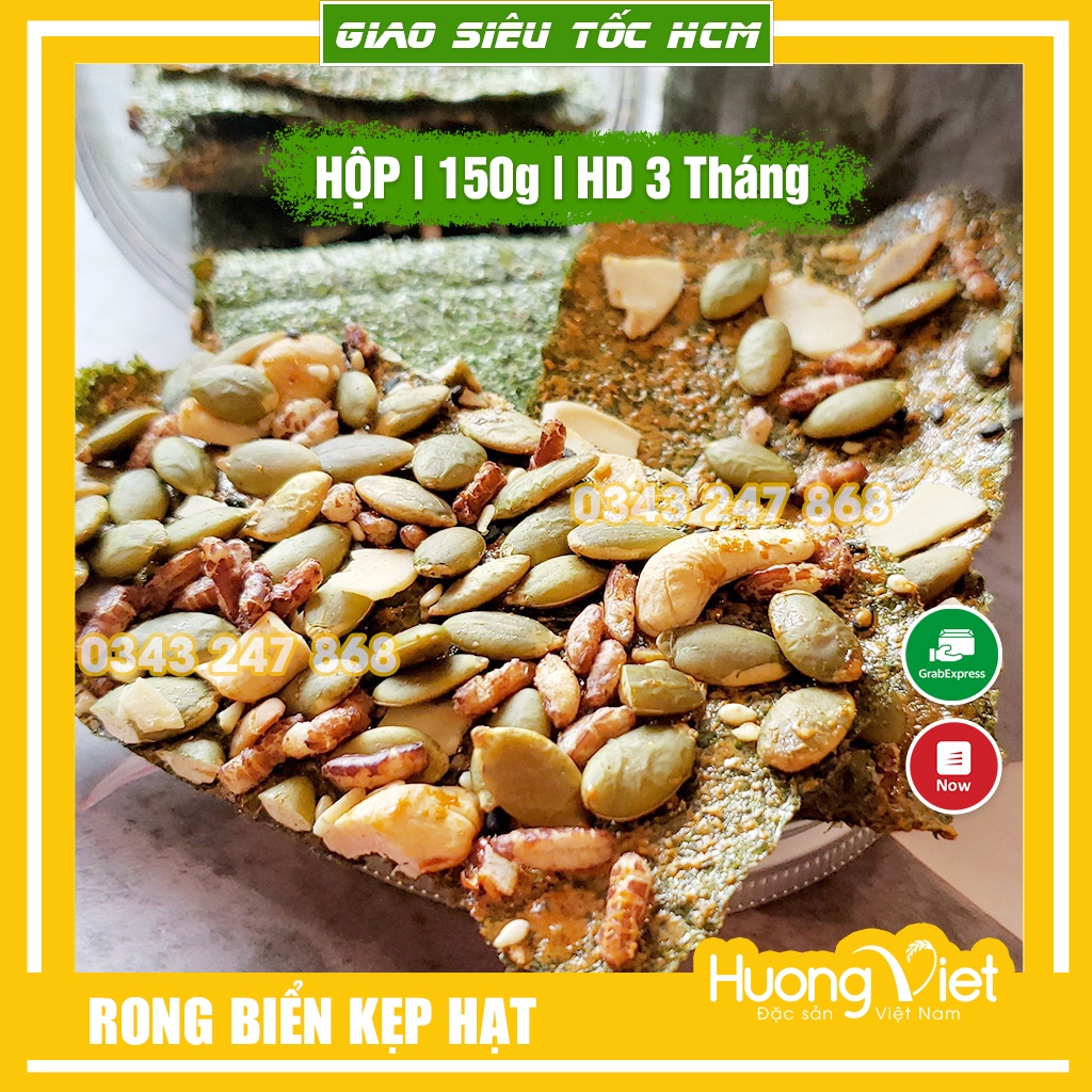 Rong biển kẹp hạt dinh dưỡng Mùa Ăn 150gr đồ ăn vặt Sài Gòn rong biển ăn liền giòn ngon đậm đà vị thơm