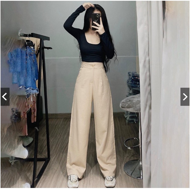 Quần ống rộng nữ Vải đũi siêu mềm mát-3 màu | BigBuy360 - bigbuy360.vn