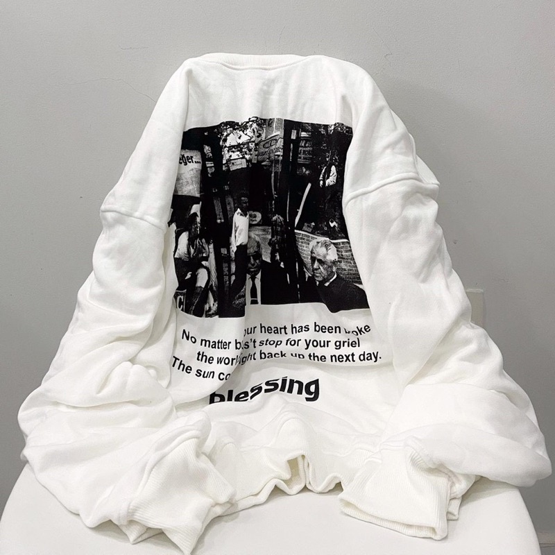 [Mã 153FASHIONSALE1 giảm 10K đơn 50K] Áo nỉ Blessing in lưng bo gấu TT6