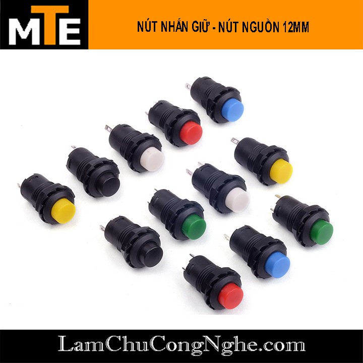 Nút nhấn giữ - nút nguồn 12mm 1.5A 250VAC