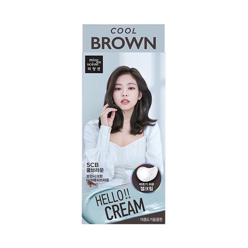 Thuốc nhuộm tóc tại nhà Hello Cream màu Cool Brown màu Nâu Đen Khói Blackpink