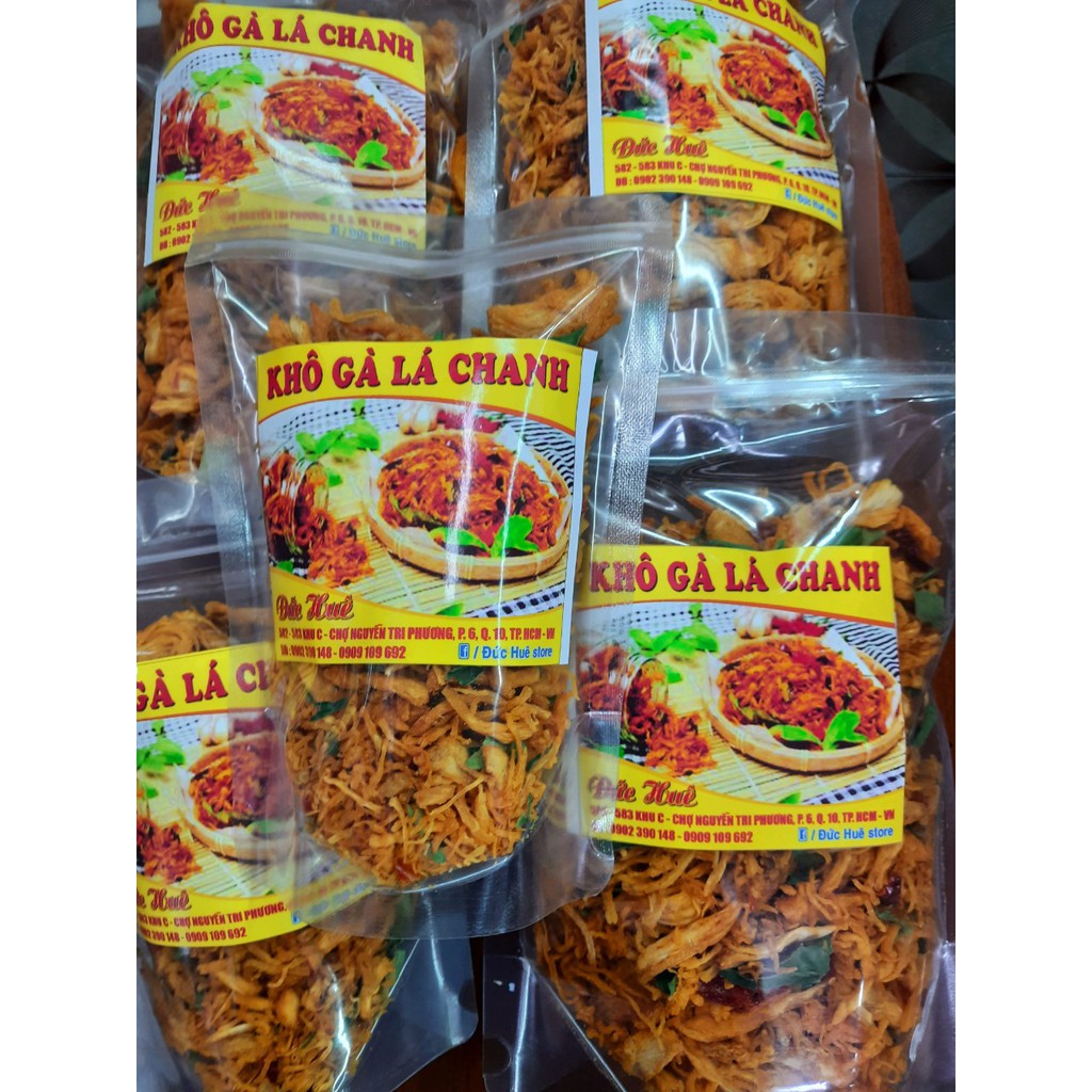 Khô gà lá chanh mới giòn, thơm ngon loại 1 bịch zip 100g - Đức Huê Store