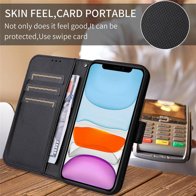 Bao Da pu Điện Thoại Nắp Lật Kèm Ngăn Đựng Thẻ Đính Kim Cương Cho vivo y36 y36 y35 y33t y21 y02 y02a y01 vivoy36 Đứng