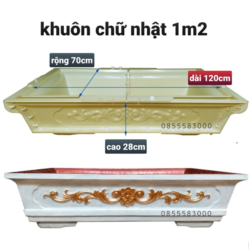 Khuôn đúc chậu cảnh chữ nhật 1m2