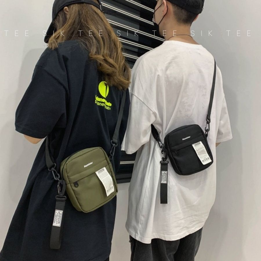 Túi đeo chéo mini nam nữ TEE SIK túi đeo vai unisex nhỏ gọn chất liệu vải Canvas chống nước nhiều ngăn TS12