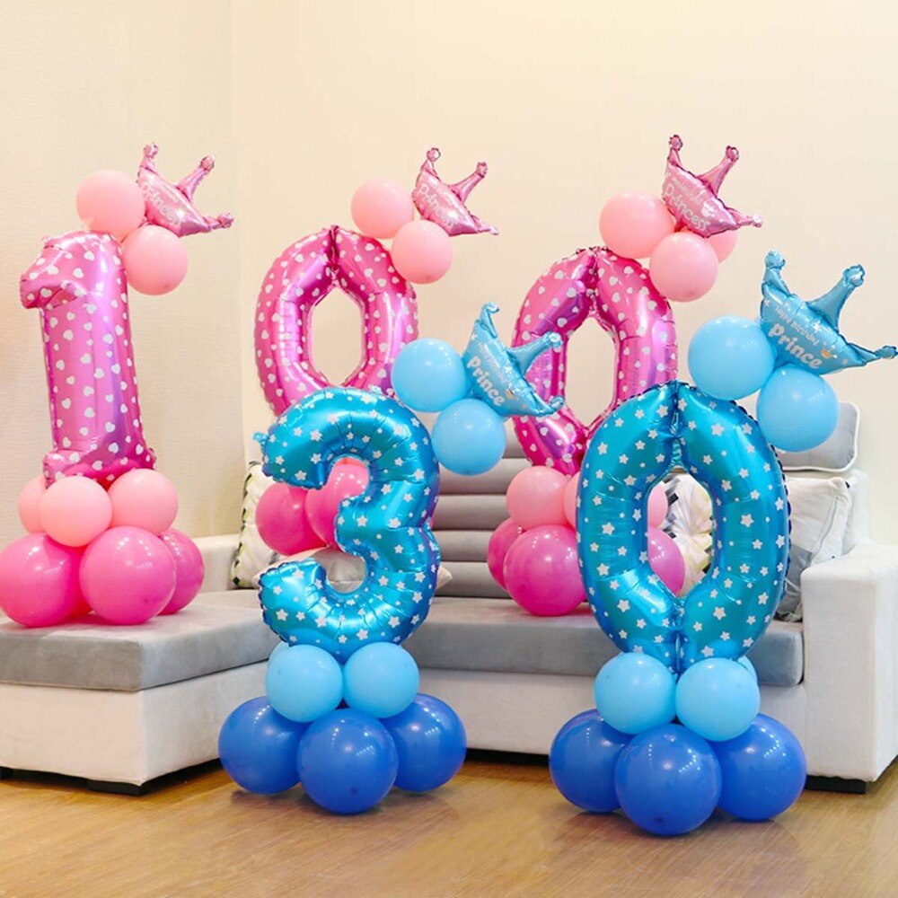 Bộ 12 Bong Bóng Lá Nhôm 32&quot; Dùng Trang Trí Tiệc Sinh Nhật