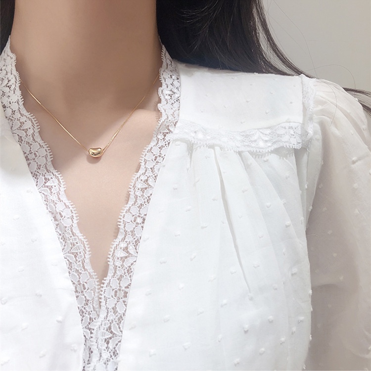 Dây chuyền titan, vòng cổ nữ hình hạt đậu may mắn Lucky Bean - Mely TT04