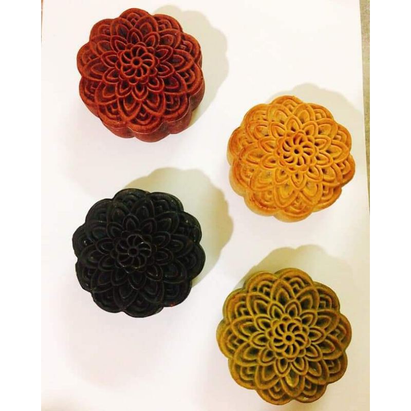 Khuôn trung thu lò xo sen tháp 150g 2 mặt kèm nhấn