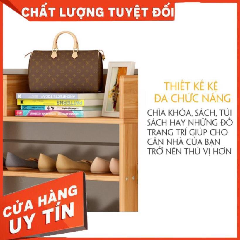 Kệ Để Giày Dép, Kệ Giày Bằng Gỗ 5 Tầng MDF Có Ngăn Kéo, Móc Treo Đồ Lắp Ghép Siêu Tiện Dụng Cho Gia Đình