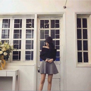Chân váy len xoè cạp cao loại đẹp.