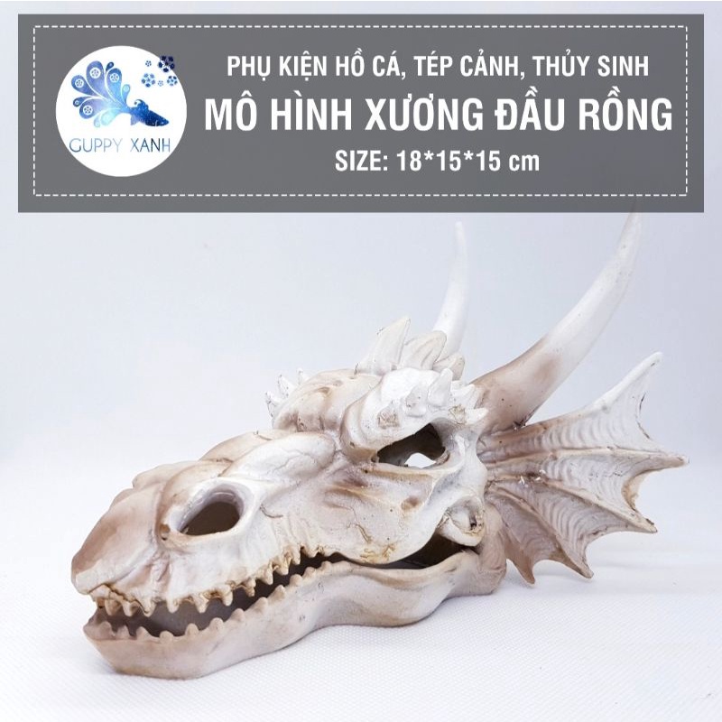 Đồ trang trí đầu lâu rồng trang trí bể cá lóc , hồ thủy sinh