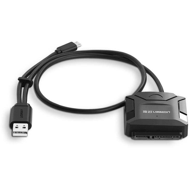 Cáp chuyển USB 2.0 sang SATA kèm nguồn ngoài CR108 dài 25cm Ugreen 20216