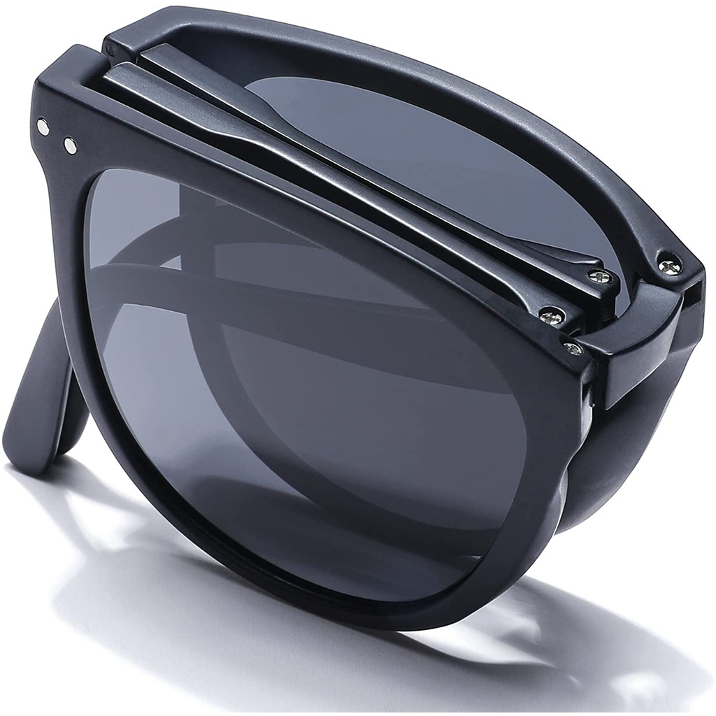 Kính Mắt Gấp Gọn Form Vuông Nam Nữ Hàn Quốc, Mắt Kính Râm Du Lịch Thời Trang Đi Biển Unisex ( tặng hộp đựng kính )