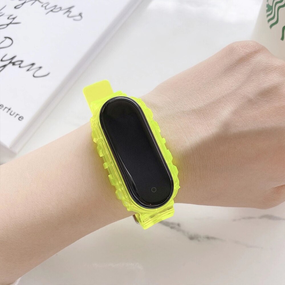 Dây đeo silicon màu kẹo cho đồng hồ thông minh Xiaomi Mi Band 6 5 4 3 Nfc Miband 3/ 4/ 5/ 6