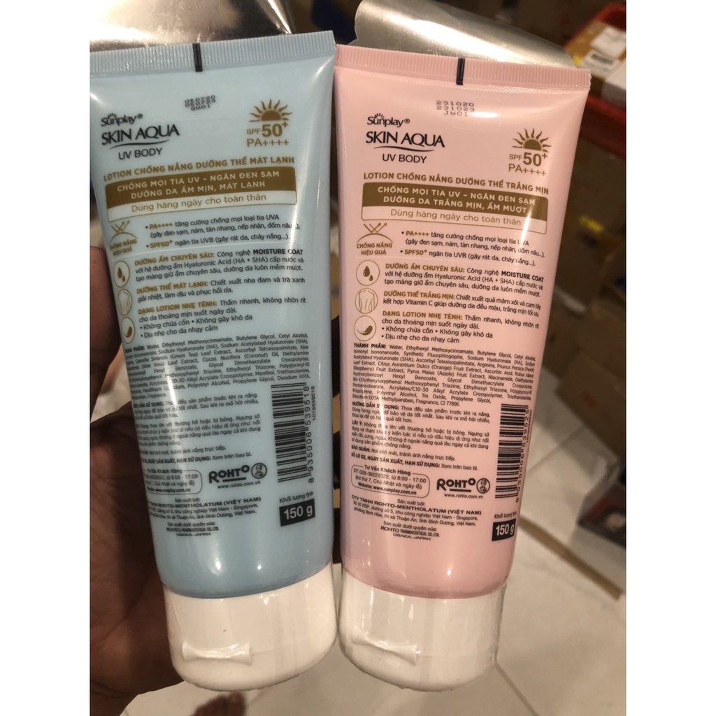 Kem chống nắng toàn thân sunplay skin aqua body 150g