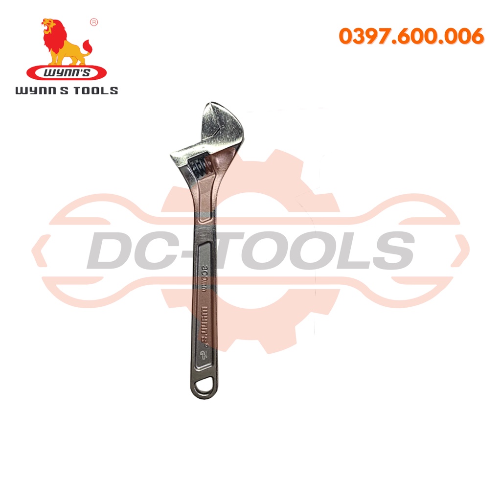 Mỏ lết cán trơn thép 15&quot;375mm, 12&quot;300mm, 250mm Wynns WNS250E CHÍNH HÃNG DCTOOLS (KHO SỈ)