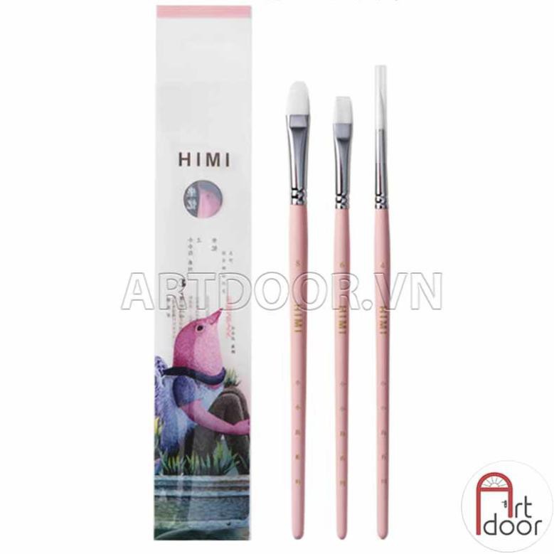 Bộ Cọ vẽ màu nước HIMI, Gouache, Acrylic bộ 3 cây - Họa Cụ Hakuart