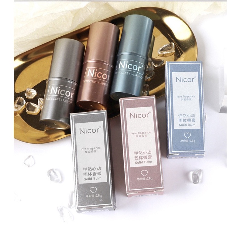 Nước hoa khô dạng sáp Nicor hương hoa cỏ thanh mát hàng nội địa Trung