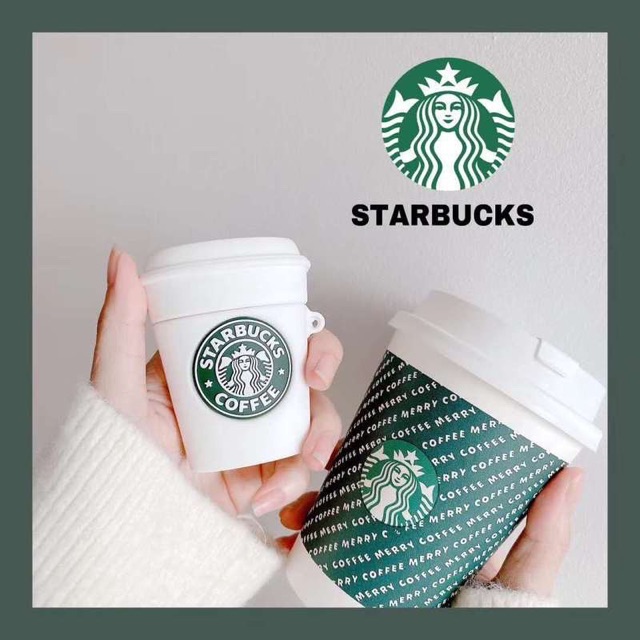 ☘️Tặng kèm móc☘️ Case bao airpod silicon 1 2 Pro 3 Cốc Starbucks trắng- Vỏ bọc đựng tai nghe không dây i11 i12 ..AirPods