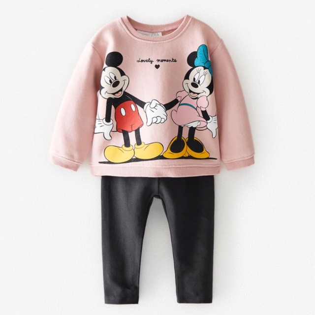 XẢ LỖ BỘ NỈ MICKEY HỒNG ZAZA BÉ GÁI SZ 5-6Y