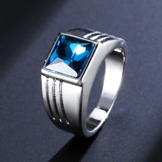 925 silver sapphire men's ring