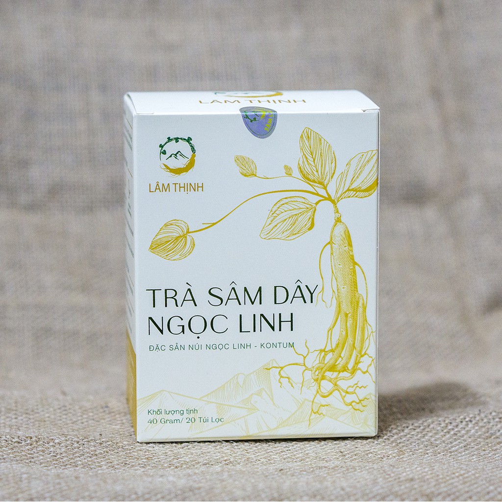 Healthfoodvn-Trà túi lọc, trà sâm, trà sâm Ngọc Linh nhãn hiệu Lâm Thịnh hộp 20/50 túi 40-100gram