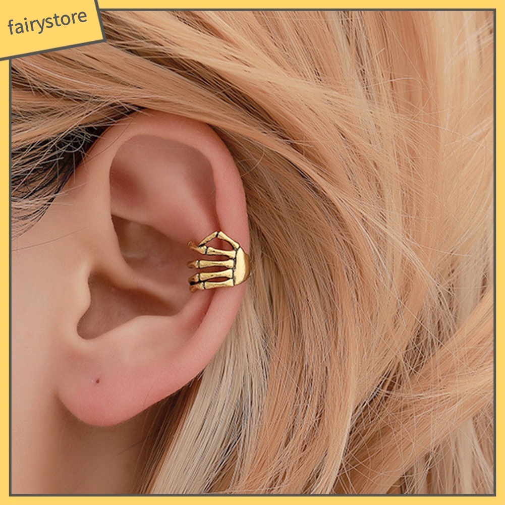 Khuyên kẹp vành tai họa tiết đầu lâu cá tính