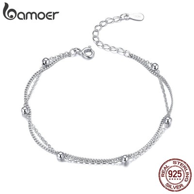 Vòng Đeo Tay Bamoer 2 Lớp bạc Thời Trang Cho Nữ