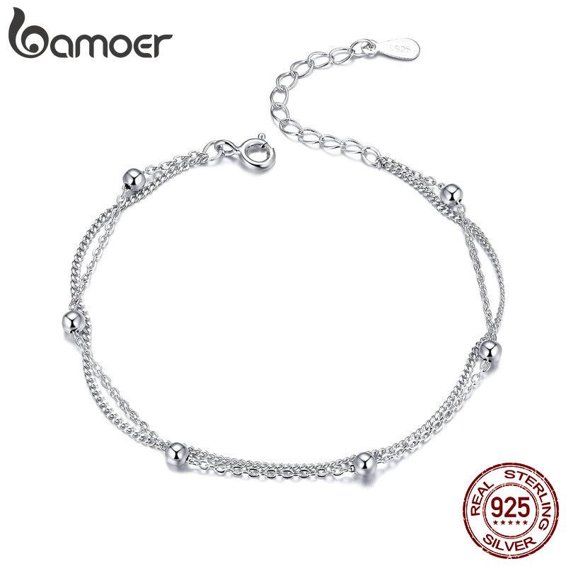 Vòng Đeo Tay Bamoer 2 Lớp bạc Thời Trang Cho Nữ