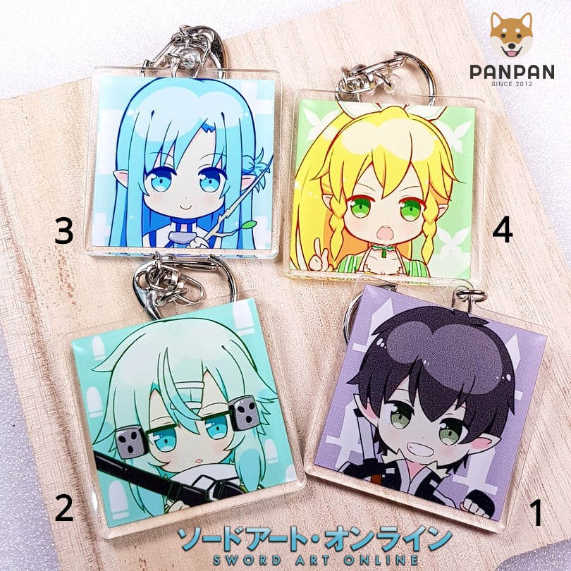 Móc Khoá Anime Mica SAO Vuông (6cm)