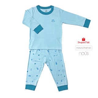 Bộ Quần Áo Cài Vai Dài Petit Xanh Lơ Nhạt NOUS (Size 12-18 Tháng Đến 18-24 Tháng)