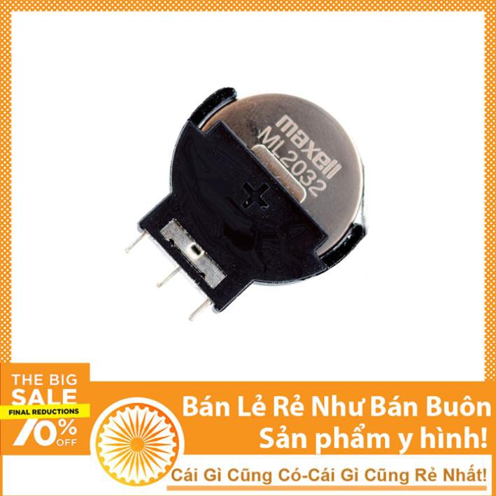 Đế Pin Cúc Áo CR2032 Chân Cắm 90°