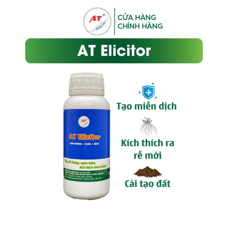 Nano bạc diệt khuẩn sinh học AT Nano Elicitor 500ml, siêu đề kháng, ngừa bệnh, kích thích sinh trưởng ra rễ mới cho cây