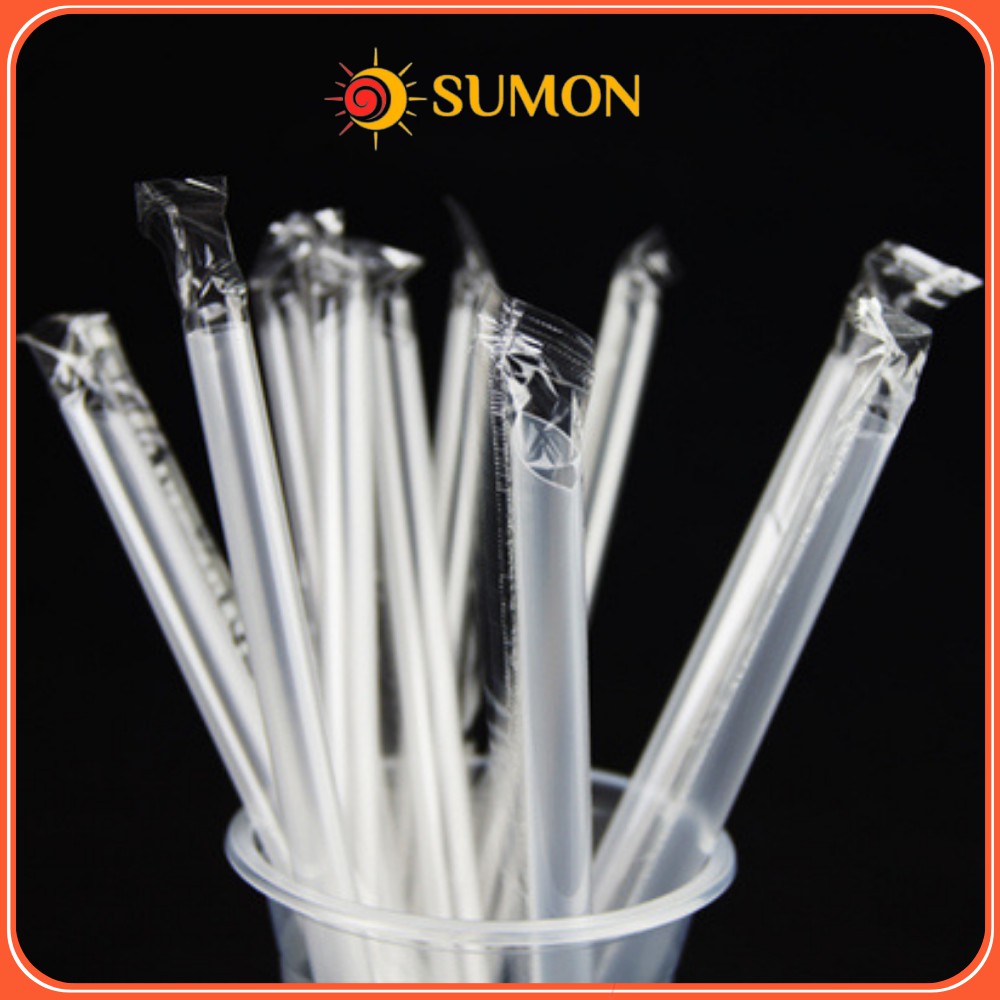Ống hút nhựa SUMON ống hút trà sữa có màng bọc Ø 12 set 10 chiếc sử dụng nguyên liệu cao cấp MS36