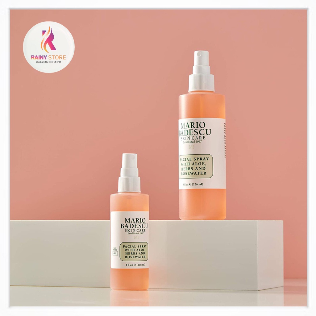 Toner xịt khoáng Mario Badescu Facial Spray With Aloe, Herbs And Rosewater 118ml