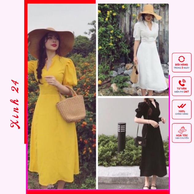 Đầm Váy Tay Phồng 3 Màu (Kèm Hình Thật)