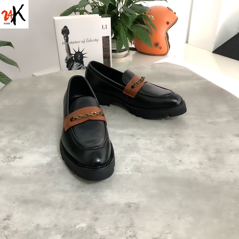 Giày lười nam, giày lười nam da bò, giày công sở nam, giày nam đế cao