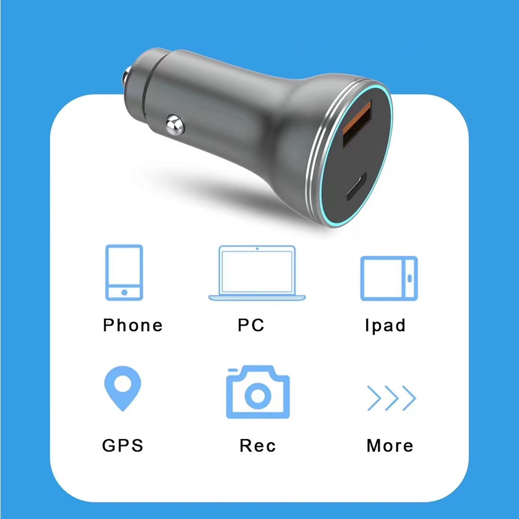 Tẩu sạc nhanh xe hơi SPRISE hai cổng USB 3.0 PD QC 3.0 thích hợp cho mọi mẫu điện thoại di động