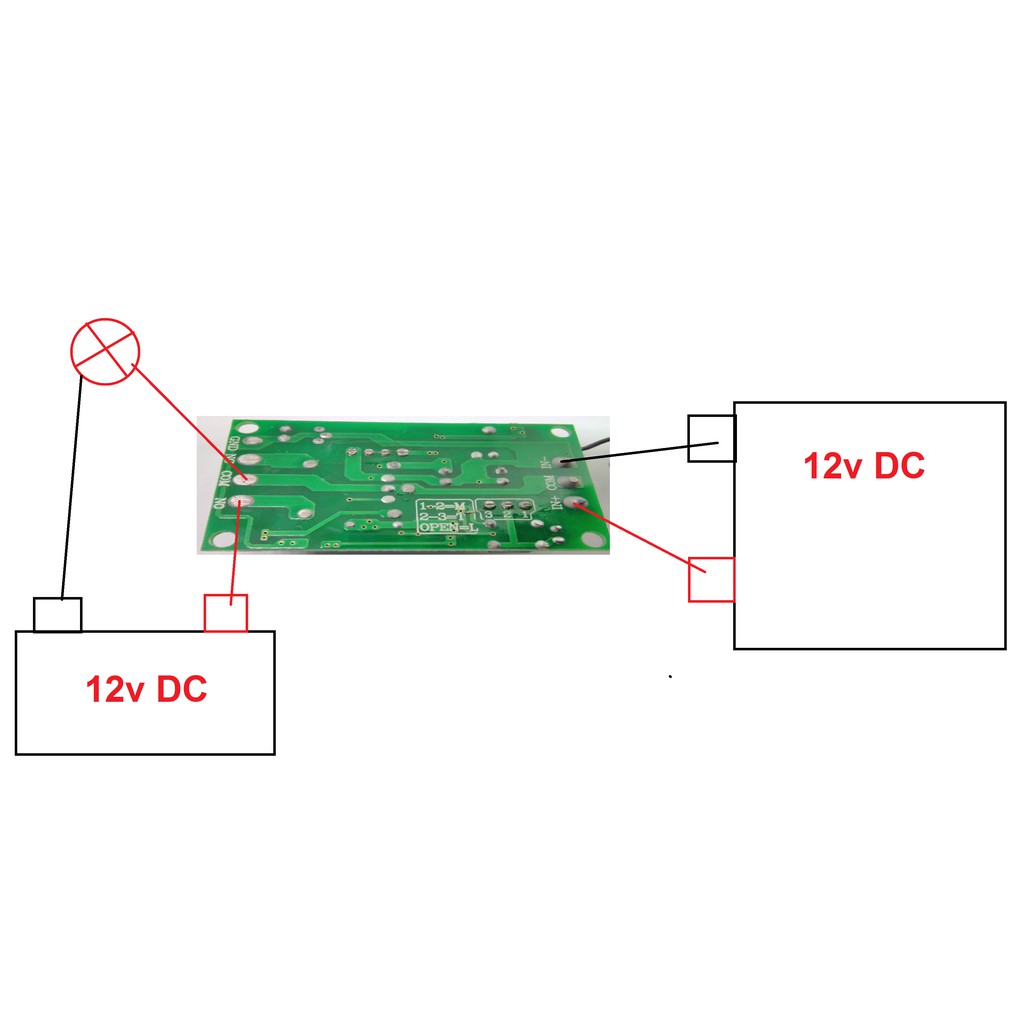 Bộ công tắc điều khiển từ xa 12V 433MHZ( 2 remote chống thấm nước, điều khiển bằng 1 nút nhấn)(tặng kèm 4 pin CR2016)