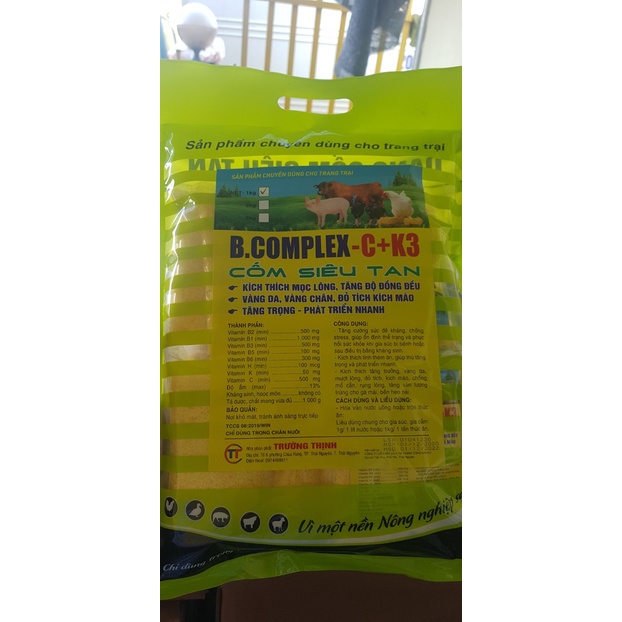 [1kg BCOMPLEX C K3 CỐM siêu tan] bổ sung vitamin b1,b2,b3,b5,b6, vitamin c, chất bổ cho chó, mèo, lợn, gà, dê, chim