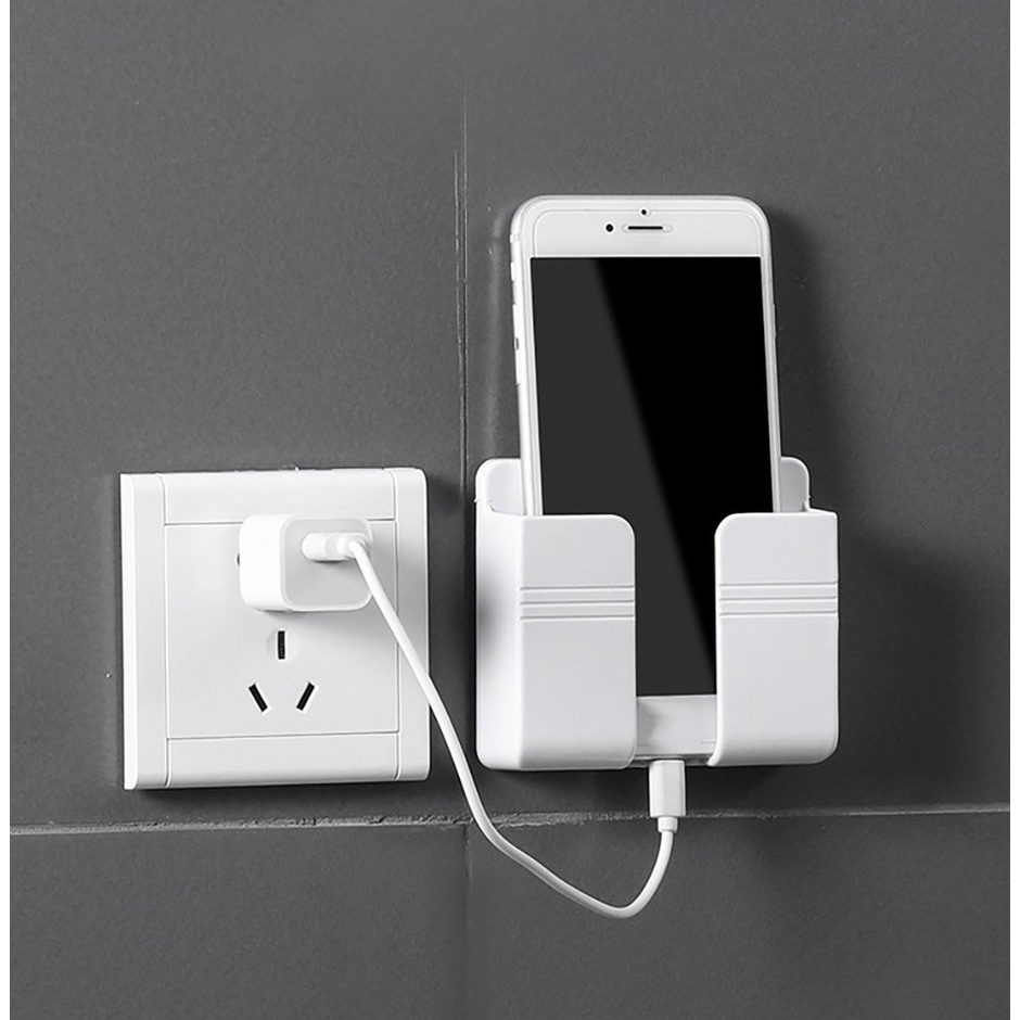 Kệ Dán Tường Để Sạc Điện Thoại ,Remote – Khay Dán Tường Giá Đỡ Điện Thoại Tiện Lợi Không Cần Khoan