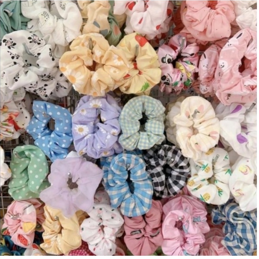 Cột tóc vải Scrunchies Xinh Xắn Dành Cho Nữ