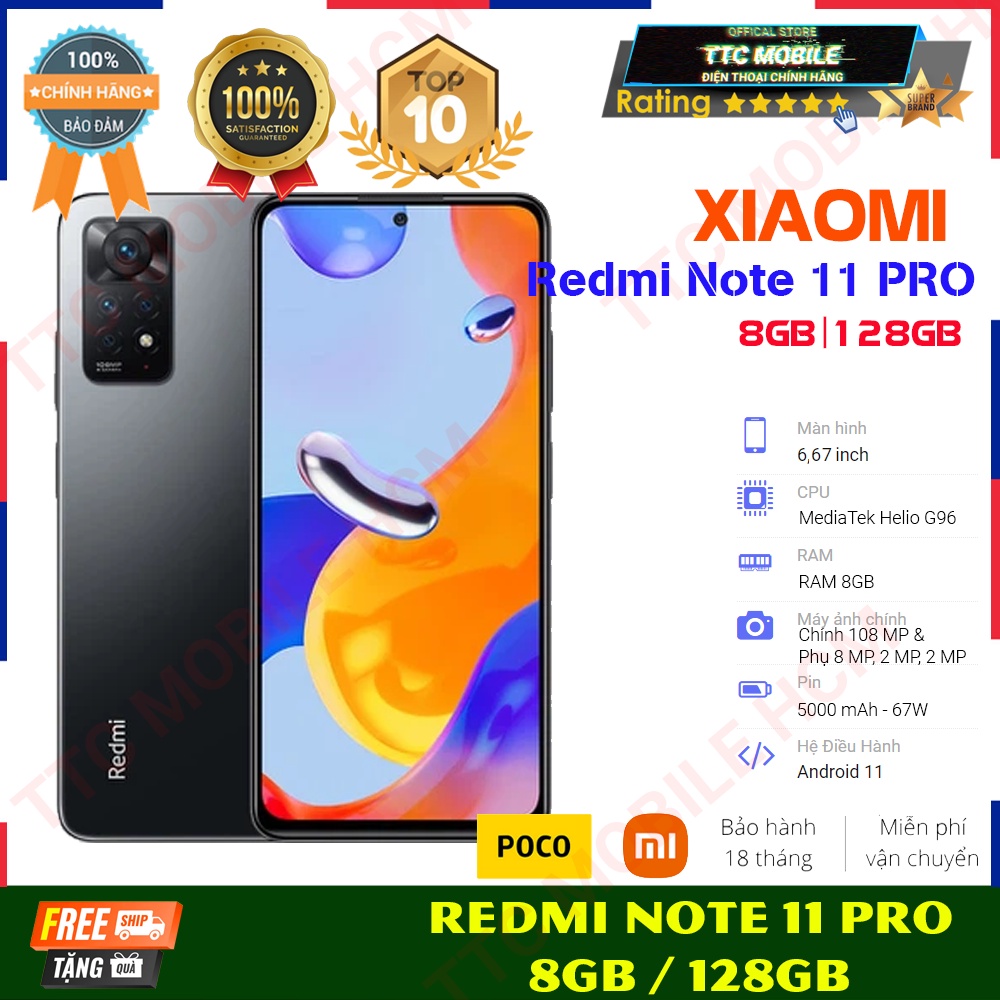 Điện Thoại Xiaomi Redmi Note 11 Pro 8GB/128GB - Hàng Chính Hãng | TTC MOBILE