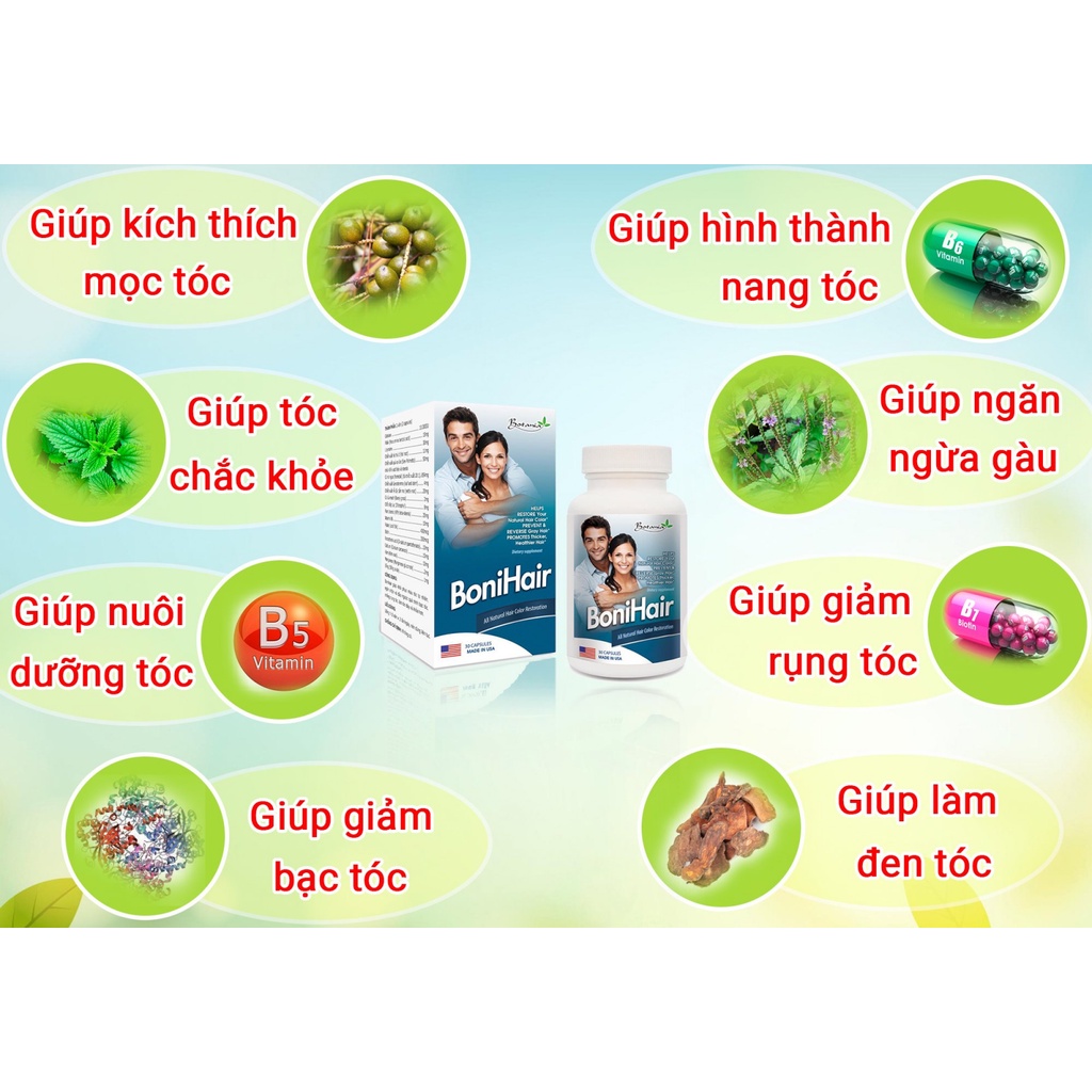 BONIHAIR  - Viên uống ngăn ngừa bạc tóc, rụng tóc.