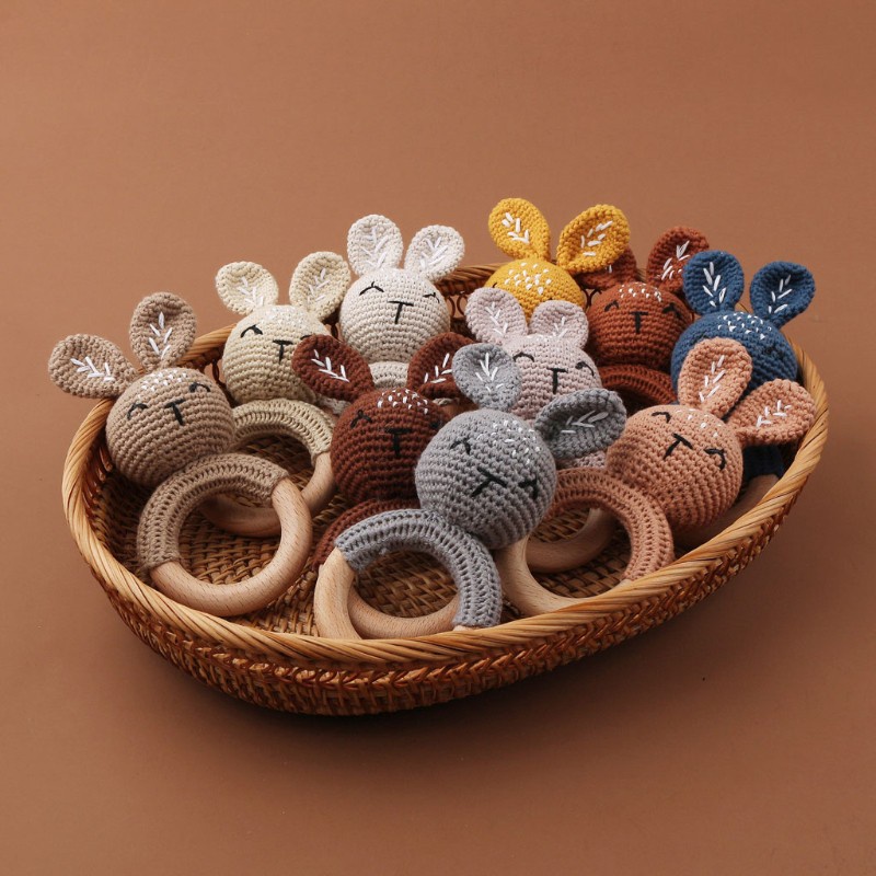 Đồ Chơi Lục Lạc Di Động Đan Móc Giáo Dục Sớm Cho Bé