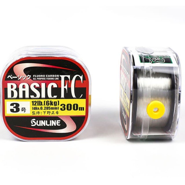 Cước Câu Cá Cao Cấp  SUNLINE BASIC [ HÀNG CHÍNH HÃNG ] FC 300M NHẬP KHẨU