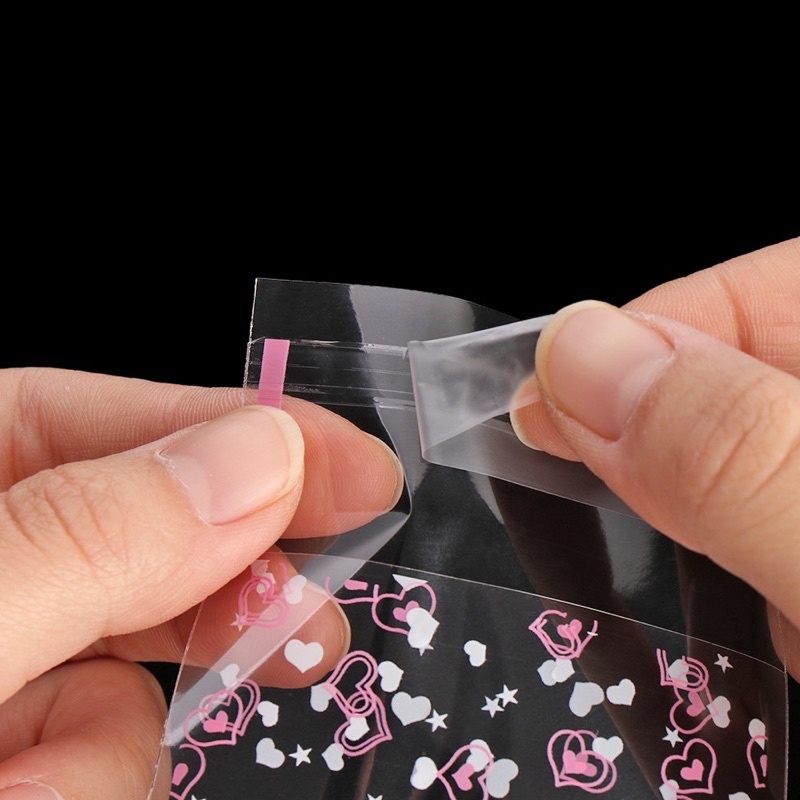 Bộ 10 / 20 / 50 túi kiếng tự dính 7x7cm đựng bánh kẹo, thun cột tóc, quà tặng nhỏ xinh (7.4)