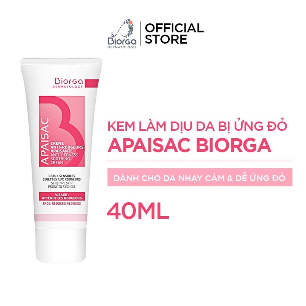 Kem Dưỡng Làm Dịu Da APAISAC Biorga Anti - Redness Soothing Cream  - Dành Cho Da Bị Ửng Đỏ và Nhạy Cảm